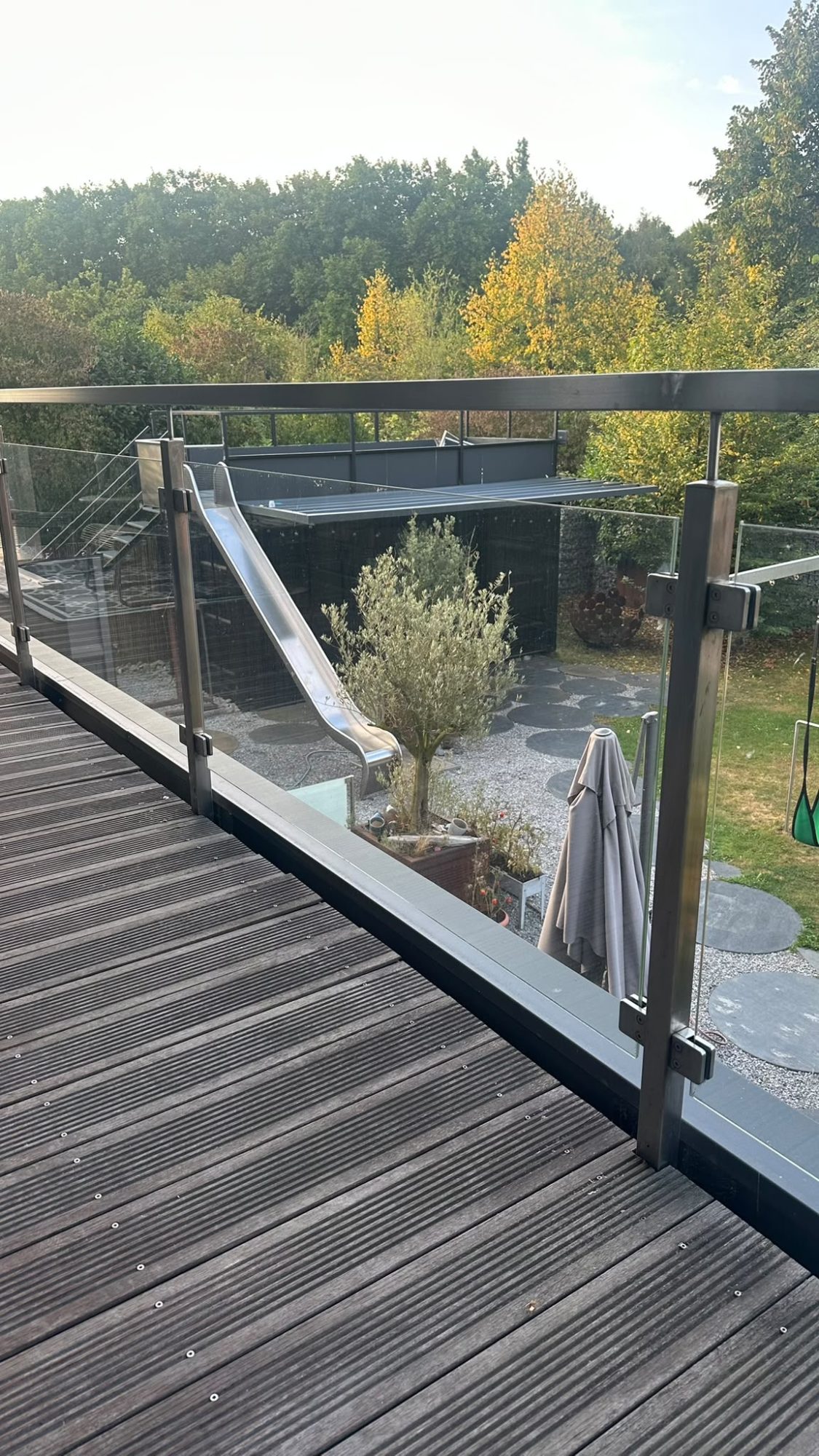Glas Edelstahlgeländer Balkon, Befestigung von oben