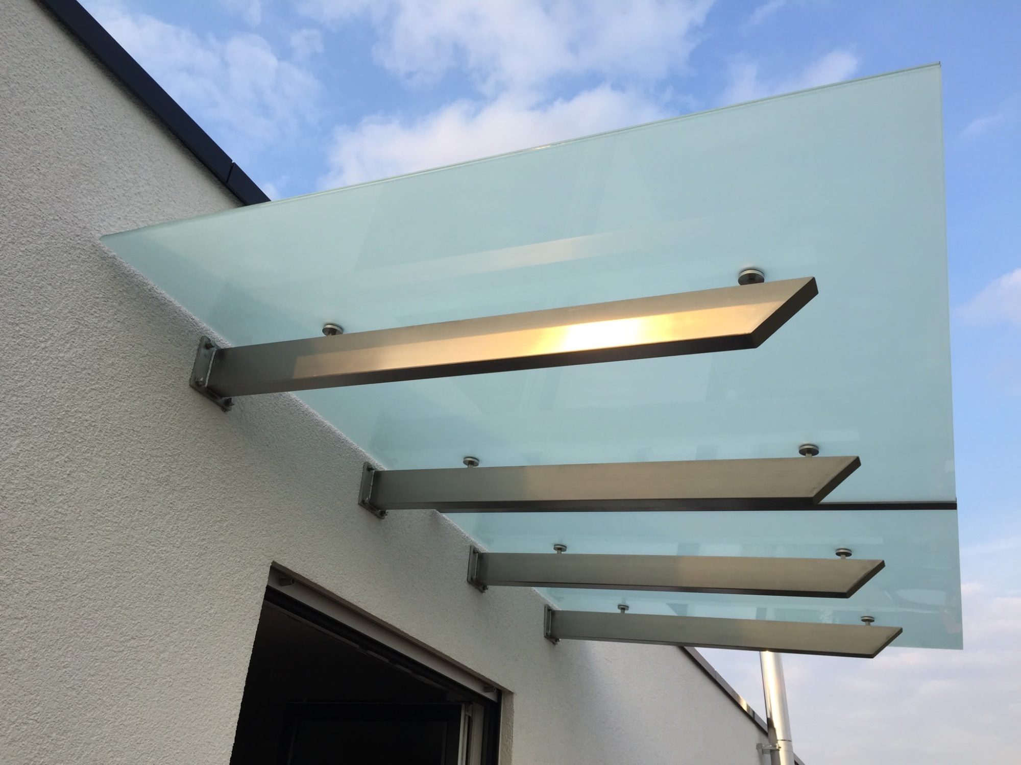 Vordach Glas Edelstahl Mehrfach Träger